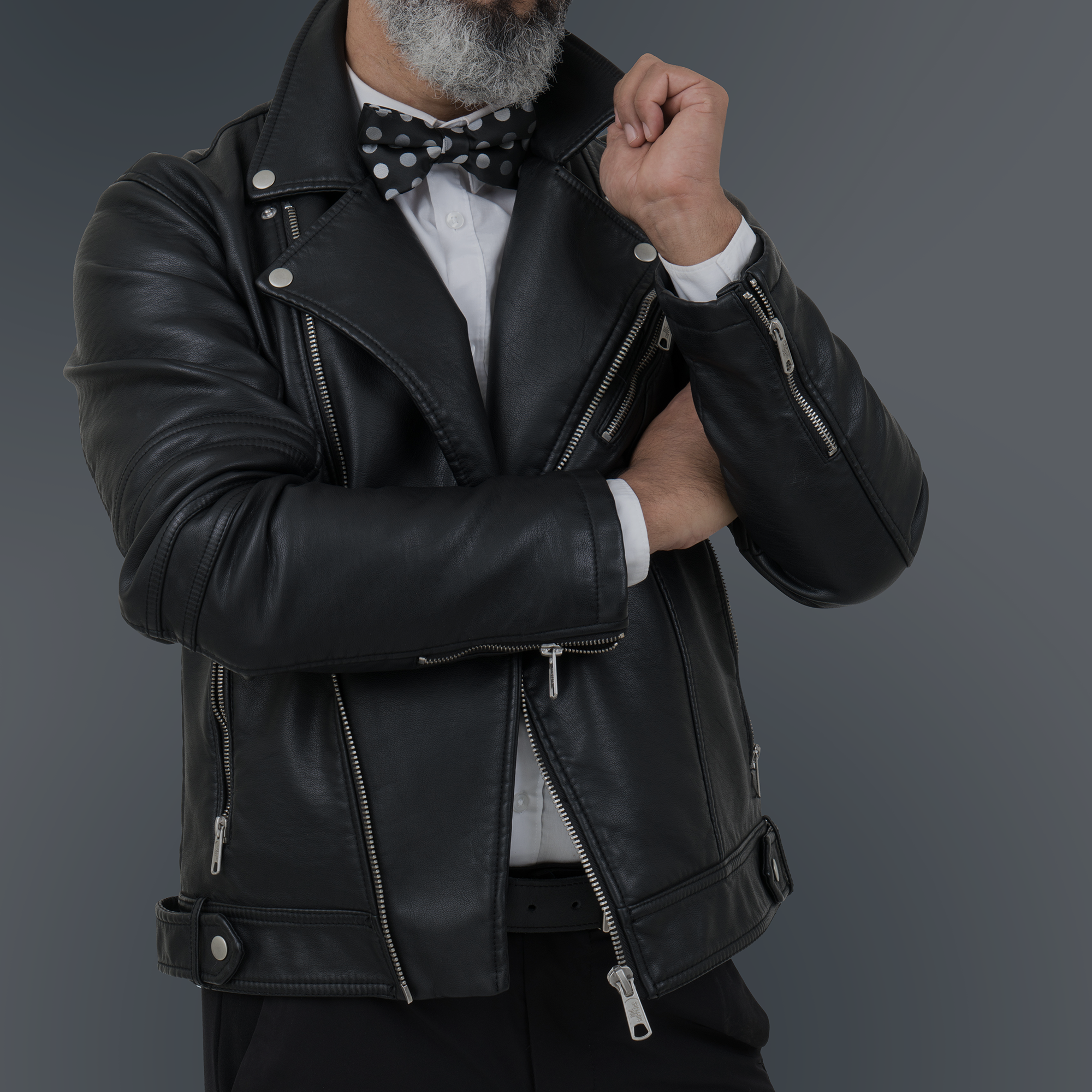 Men's Black Leather Moto Jacket