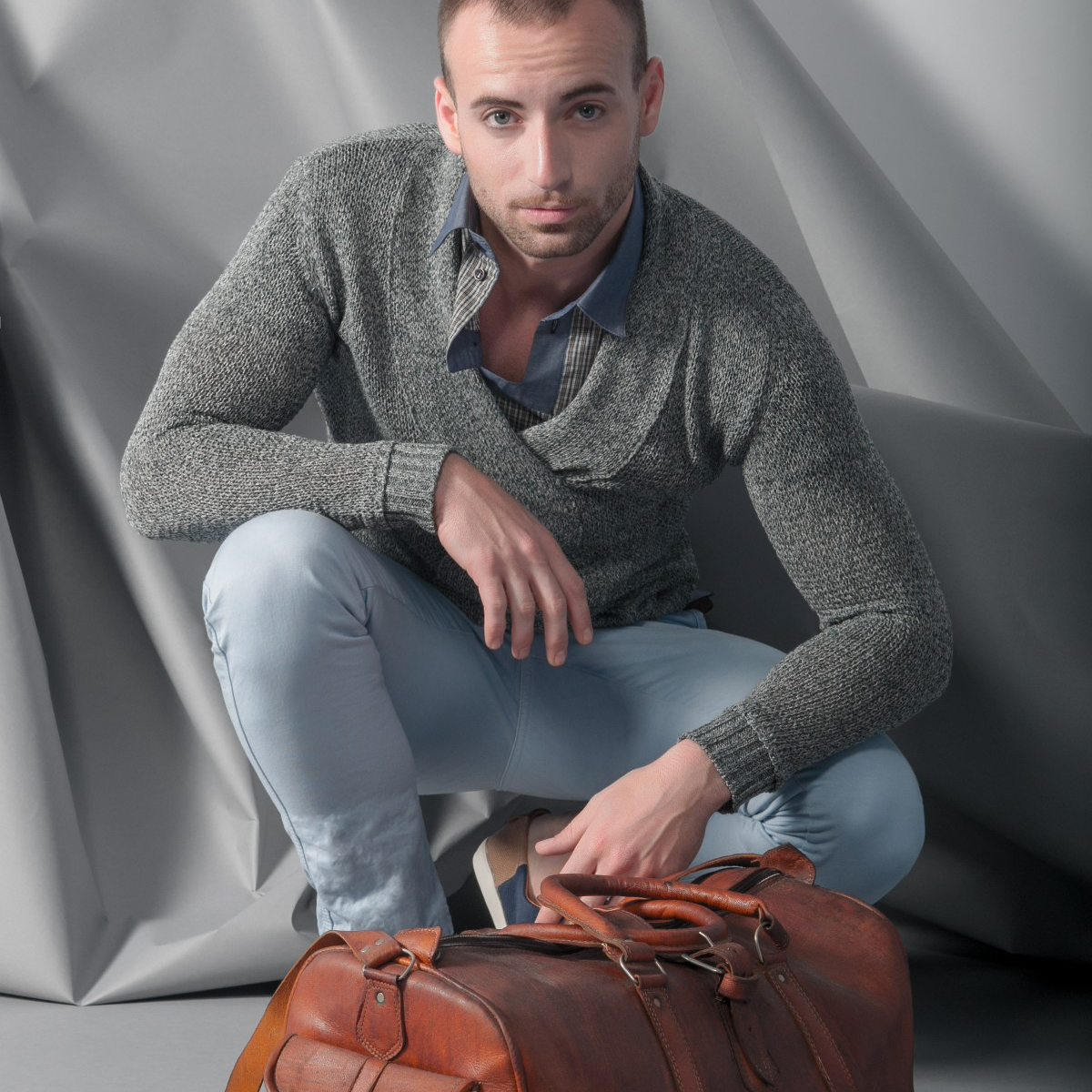 Apollo Grey V-Neck Sweater